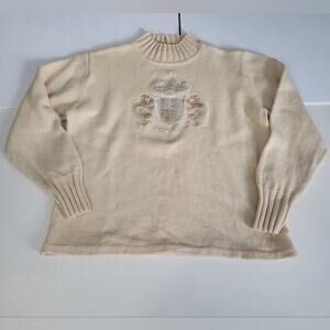 BODE Vintage Womens 12 Mock Neck Knit Quiet Luxury Wool Pullover Sweater